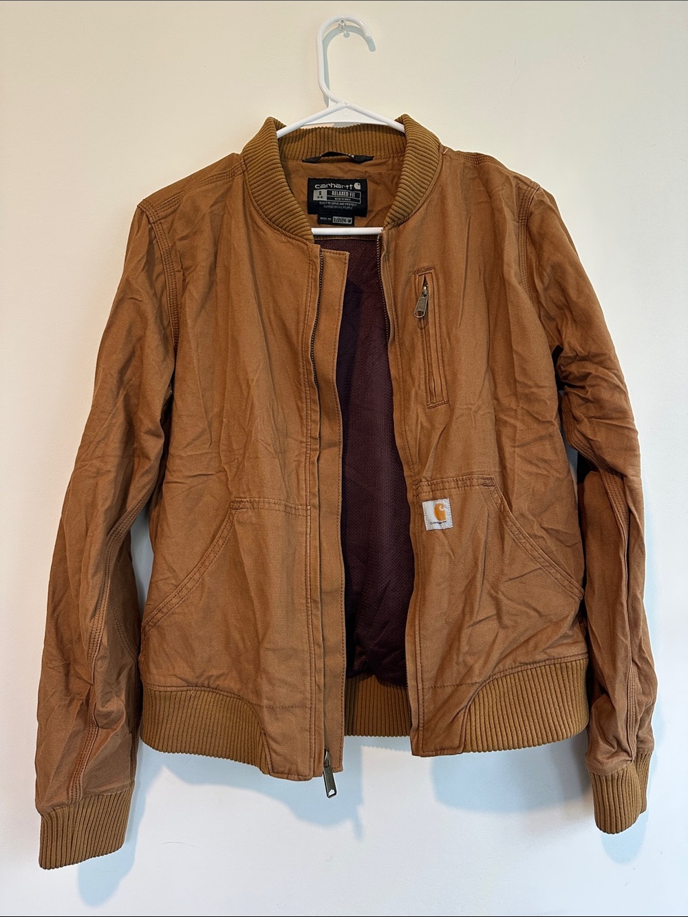 Carhartt Brown/Tan Canvas Bomber Jacket